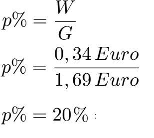 Prozentsatz Formel und Beispiel